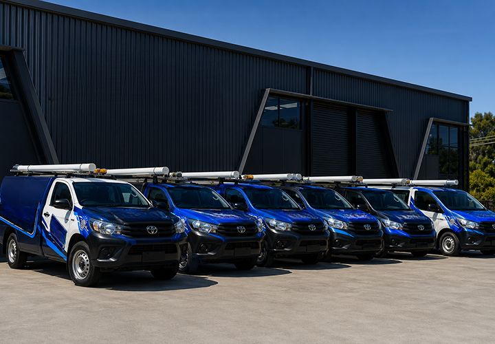 Fleet of Cherrybrook Blocked Drains plumbing vans