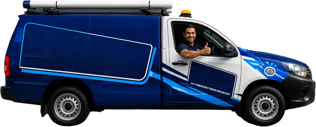 Our drain service van out on a Cherrybrook job