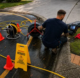 Repairing a burst drain pipe at a Cherrybrook home